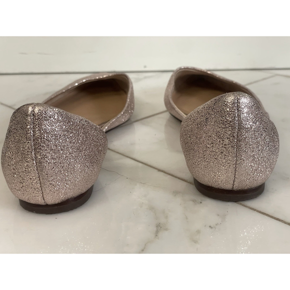 ALL BLACK Sz Euro 36.5 US 6.5 Women’s Shimmery Pale Rose Gold Pointed Toe Flats - Picture 5 of 8